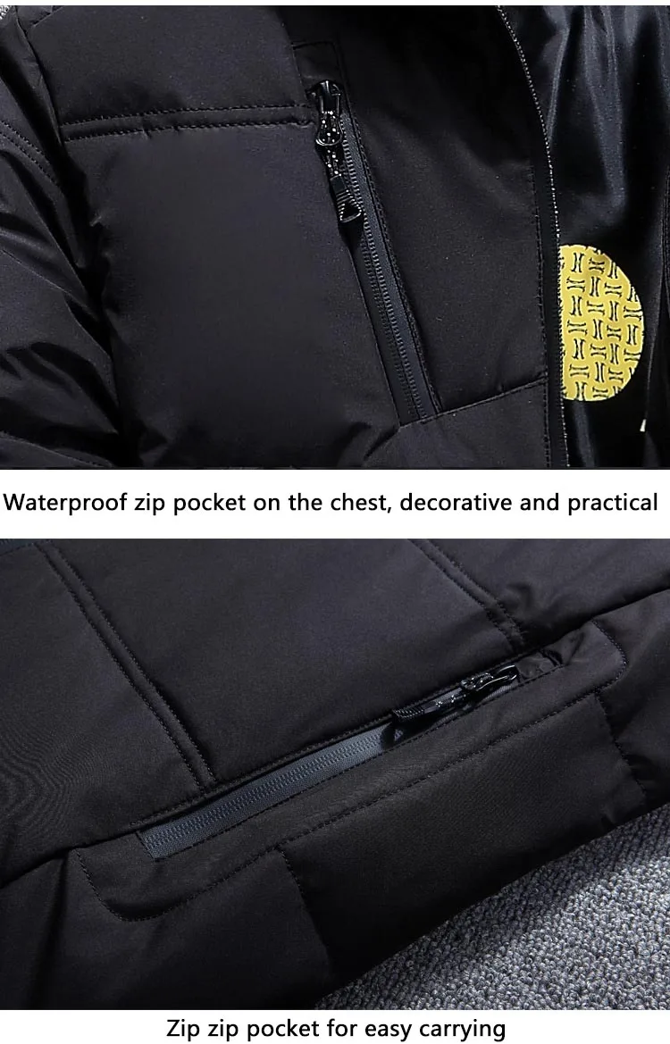 New Winter Jacket Men High Quality Fashion Casual Coat Hood Thick Warm Waterproof Down Jacket Male Winter Parkas Outerwear