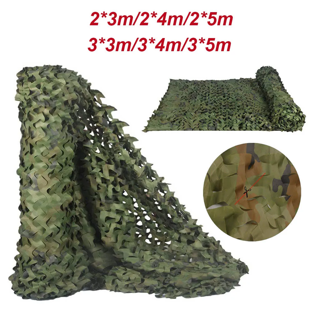 Red de camuflaje Woodland, accesorio para acampar al aire libre, caza,  entrenamiento militar, sombra de coche, 2x3m, 2x4m, 2x5m, 3x4m, 3x5m