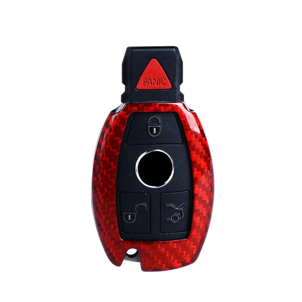 Для Mercedes Benz A B C E CLA GLC GLA GLE класс W212 W213 W204 W205 C63 E63 AMG Настоящее углеродное волокно чехол для ключей автомобиля оболочка отделка - Название цвета: 2