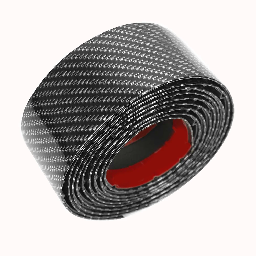 Car SUV Carbon Fiber Flexible Bumper Spoiler Door Sill Guard Strip Protector