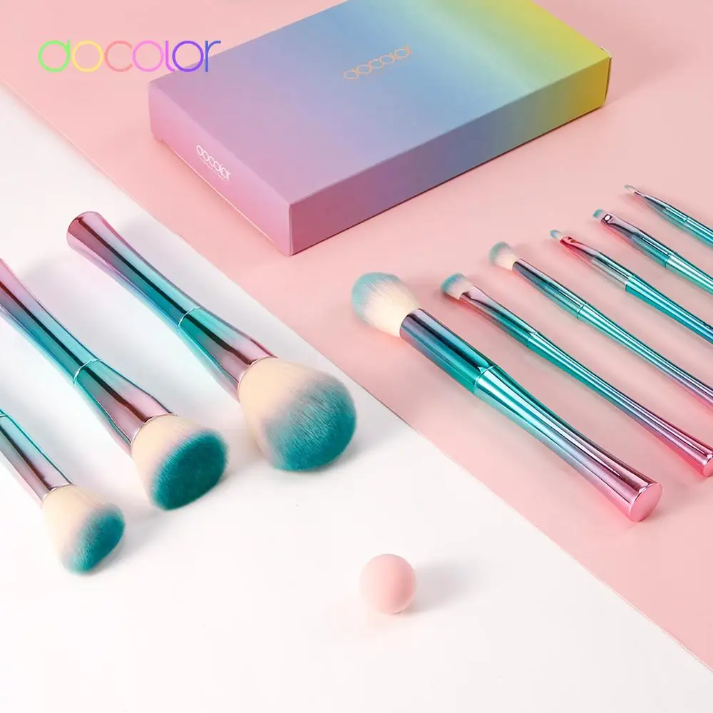 Docolor 9 шт. кисти для макияжа профессиональная косметическая пудра тени век основа