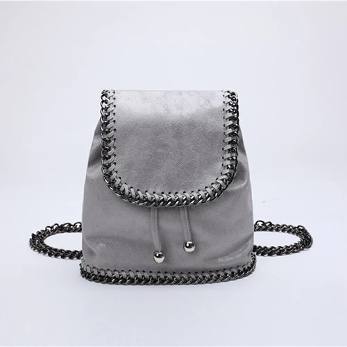 light grey Женский роскошный брендовый рюкзак, ПВХ сумка на плечо с цепочкой, модный дизайн, школьные сумки для девочек, женские складные сумки - Color: light grey