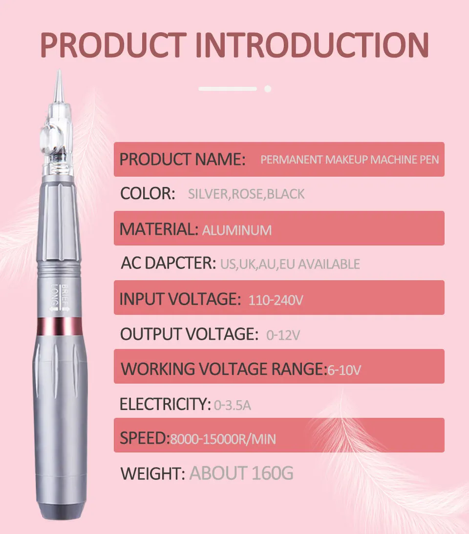 Новое поступление, Перманентный макияж, машина для бровей, ротационная машинка для татуировки, ручка, швейцарский мотор, японские подшипники maquinatuagem, Прямая поставка
