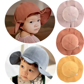 

Hot Baby Girls Boys Fashion Fisherman Hat Solid Sunhat Sunbonnet Summer Outdoor Casual Bucket Hats Beach Caps 4 Colour