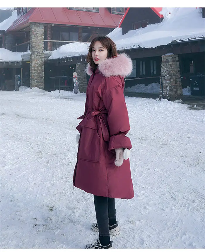 Пуховик, хлопковая зимняя куртка, Женская длинная парка, пальто, модное, узкое, свободное, уплотненное, теплое, стеганое пальто, длинное, Abrigos Mujer f2437