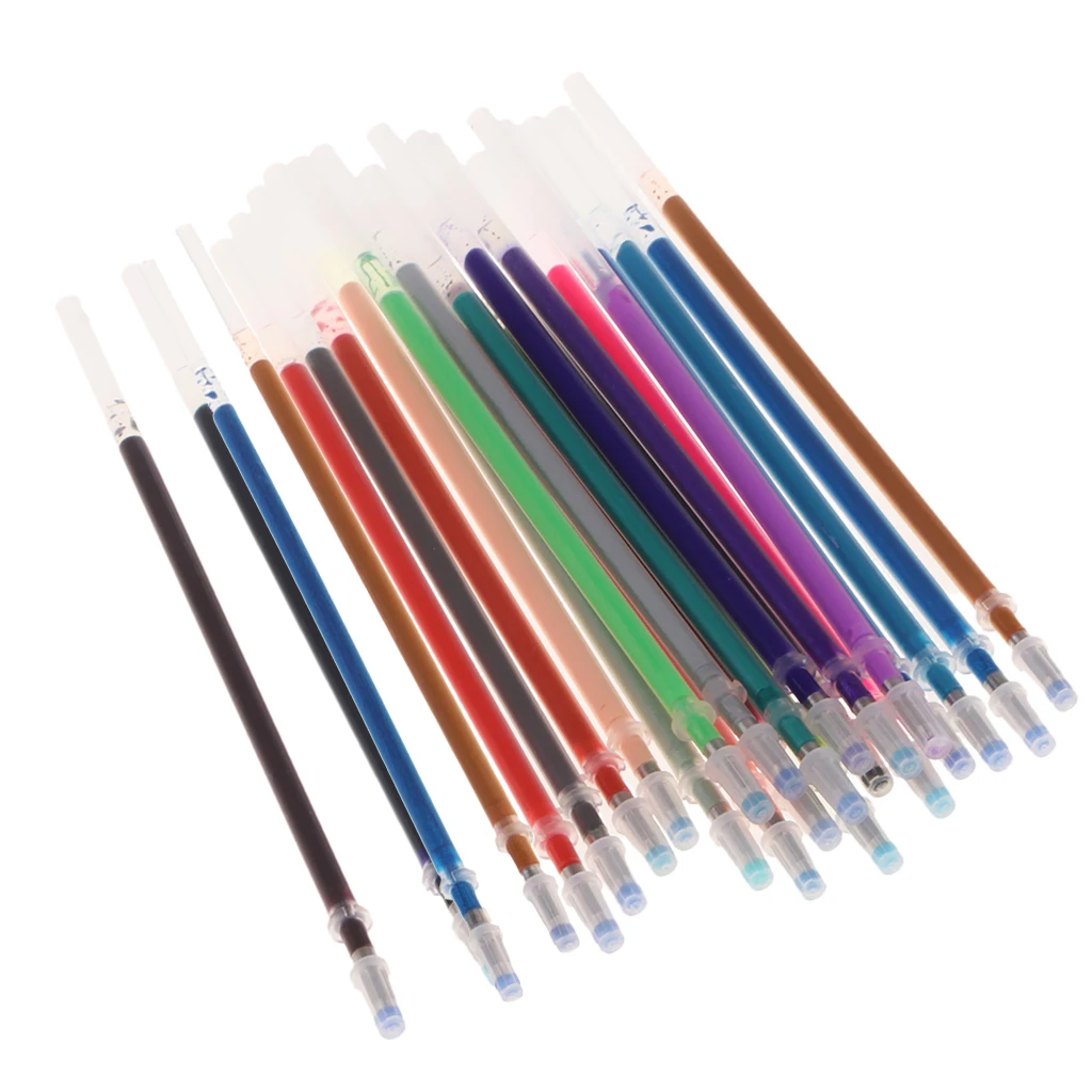 24pcs 0.5mm Colorful Gel Pen Fluorescent Refills Color Cartridge Flash Pen Smooth Ink Painting Graffiti Pens Student Stationery