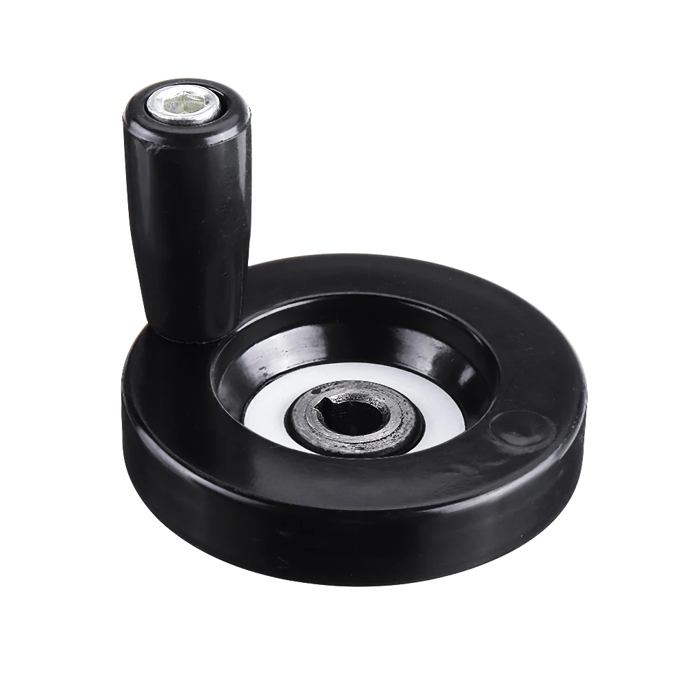 Black 63mm Dia Lathe Milling Machine Hand Wheel w/ Revolving Handle Grip 