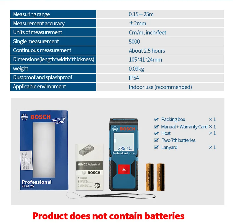 Лазерный дальномер BOSCH 25M-30M-40M-50M-70M-80M-250VF линейка для измерения объема Высокоточный измерительный прибор