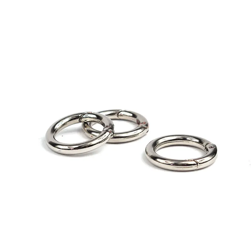 Silver-25mm 3 шт. сплав Открытое кольцо 28/25 мм рессорный хомут подвесной брелок с кольцом Карабин для активного отдыха повесить с декоративной металлической пряжкой и пружинное кольцо открывающийся брелок - Цвет: Silver-25mm