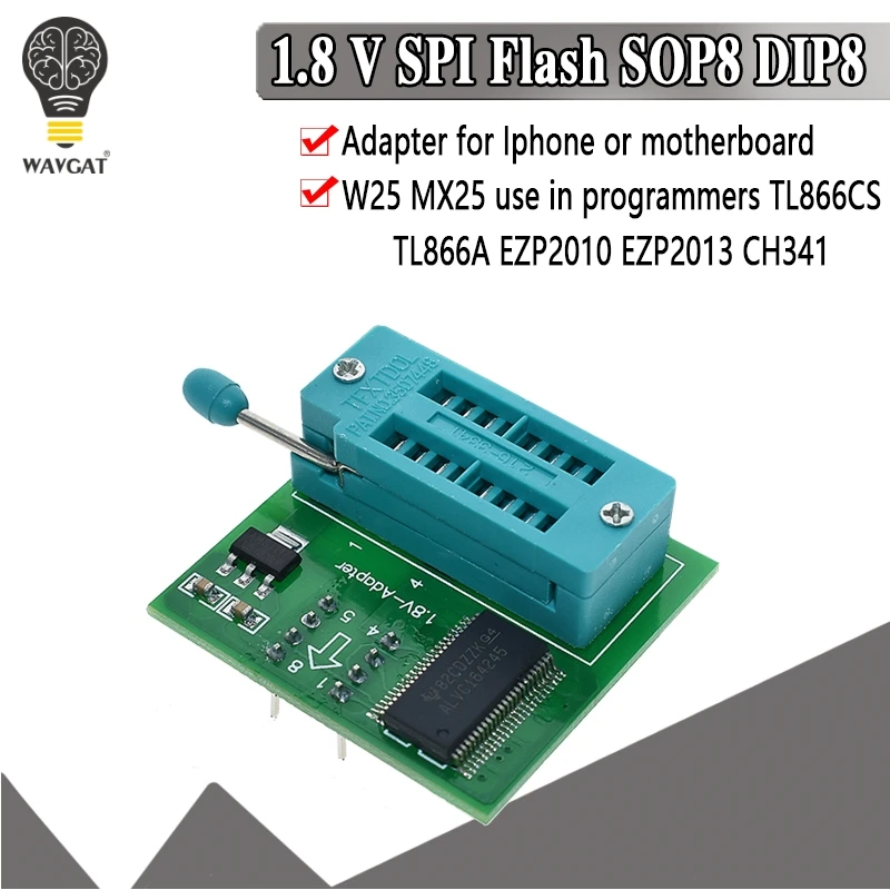 Адаптер для материнской платы 1 8 В SPI Flash SOP8 W25 MX25 используется программистов TL866CS