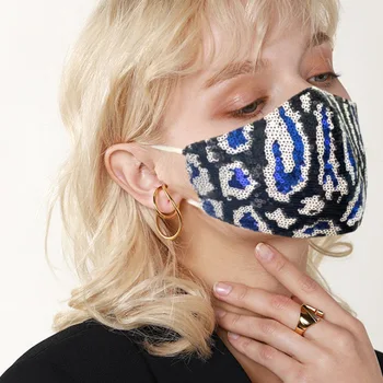 

Leopard Glitter Sequined Mask for Women Fashion Desinger Reusable Decor Jewelry Sequin Masks Costume Jewellry masque mariage