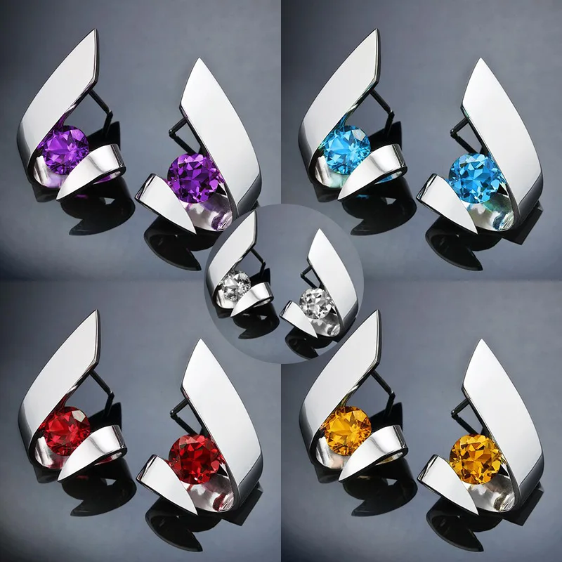 

2019 Chic Zircon Stud Earrings for Women Female Jewelry Earrings