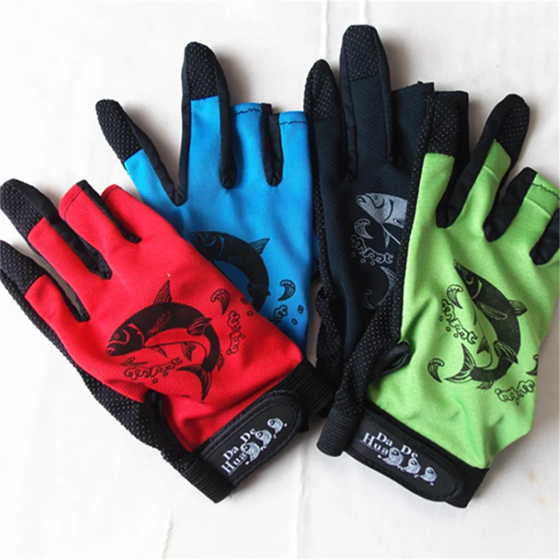 Guantes de pesca impermeables con 3 dedos cortados, guante antideslizante,  guantes de pesca antideslizantes, herramienta de protección de neopreno para  deportes al aire libre, 1 par