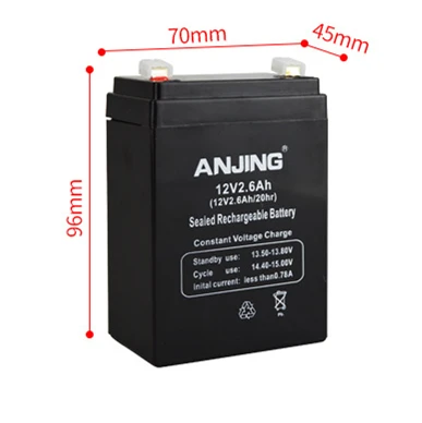 12V 2.6AH Battery For Backup Power LED Emergency Light Children Toy Car Lead-Acid Accumulator Replacement Maintenance
