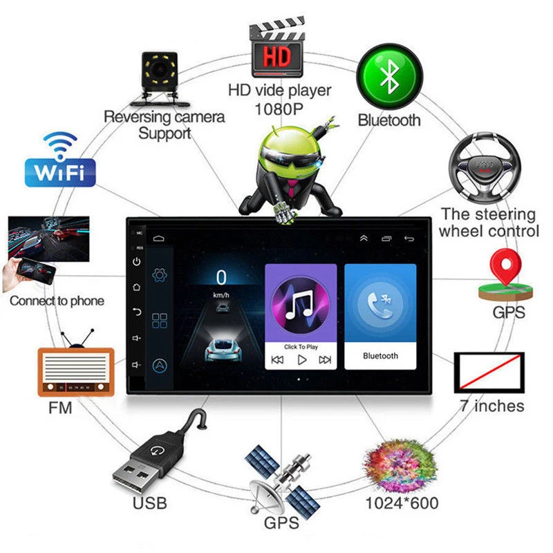 2 Din 2.5D Экран Android 8,1 Автомобиль Радио Мультимедийный видеоплеер универсальные стерео gps карта для Volkswagen Nissan hyundai Toyoto