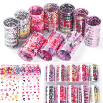 

Valentine Nail Foil Sticker Flower Sticker for Nail Love Heart Letters Slider Transfer Decal Manicure Nail Art Decora LEXKH82