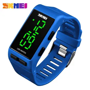 

SKMEI Casual Sport Digital Women Watch Fashion Waterproof Lady Wristwatch PU Strap Alarm Week Display Watches 1364