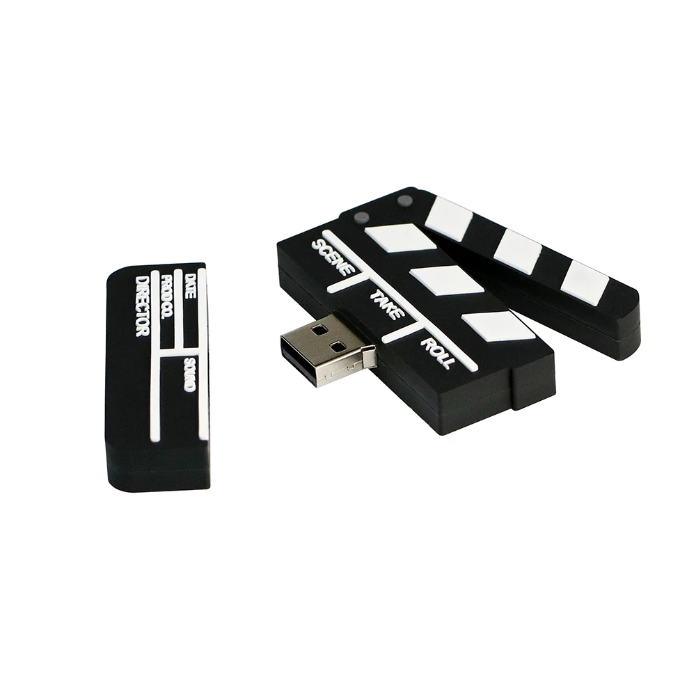 Флеш-накопитель USB с мультипликационным фильмом Clapperboard, 8 ГБ, 16 ГБ, 32 ГБ, USB2.0, флешка с милой пленкой, карта памяти, 64 ГБ, флеш-память USB