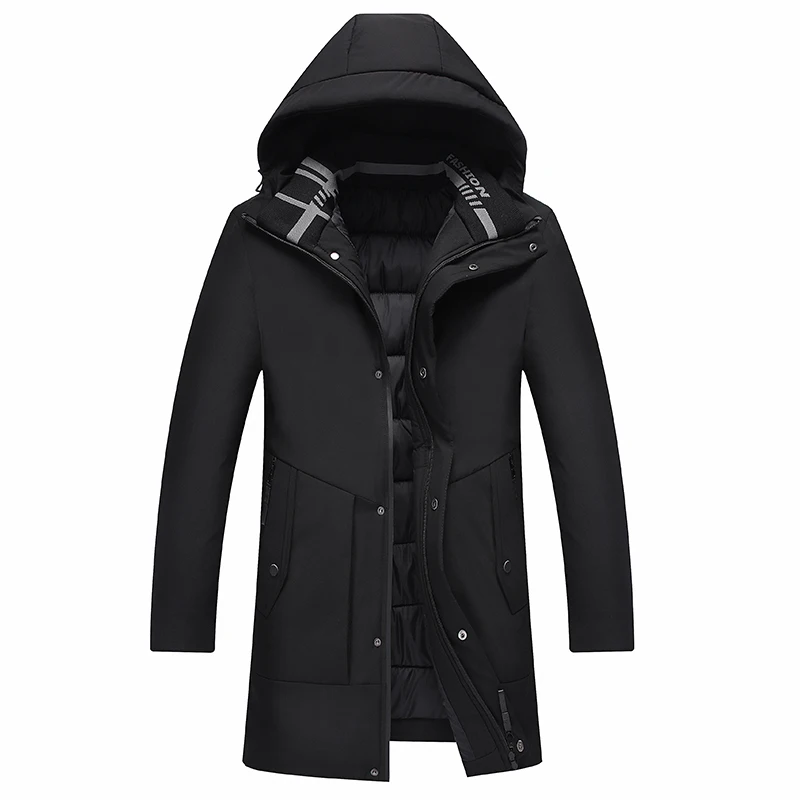 

Casual Winter Jacket Men Long Hood Jacket Parkas Coat Men Outdoor Fashion Warm Thick Pockets Parkas Trench Men
