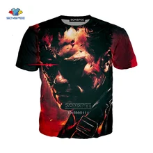SONSPEE 3D принт фильм Терминатор Темный Fate Арнольд Шварценеггер унисекс Повседневная Harajuku футболка хип-хоп Футболка A1045