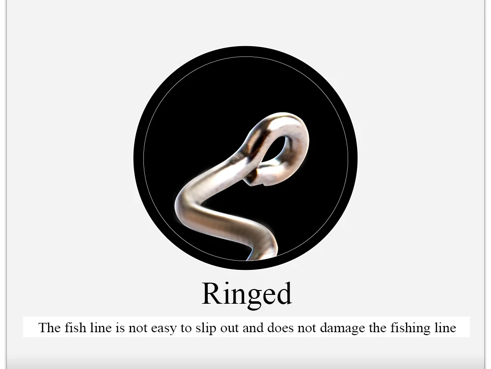 FTK 50PCS High Carbon Steel Offset Angelhaken Soft Worm Lure Angelhaken 5/0-2 # Kurbel-Jig-Haken mit Widerhaken und Ring – Detail 4