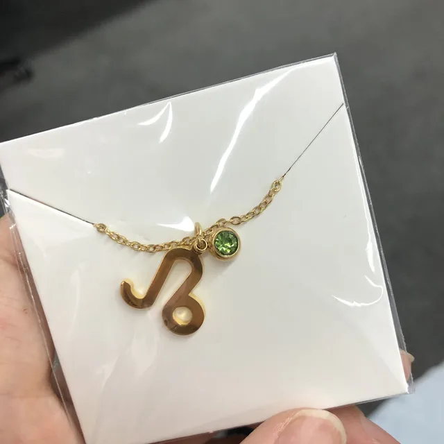 Elegant Trendy Shiny Crystal Star Zodiac Sign Taurus Capricorn Scorpio Twelve 12 Constellation Pendant Necklaces Women Female Leo