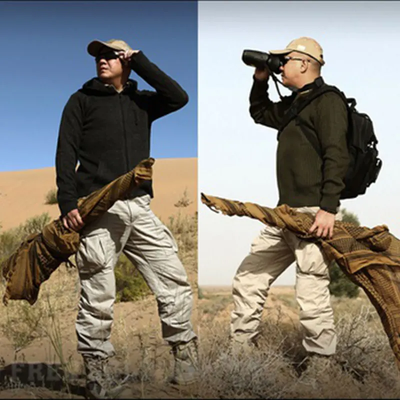 Модная мужская легкая квадратная уличная тактическая шаль Дезерт военный