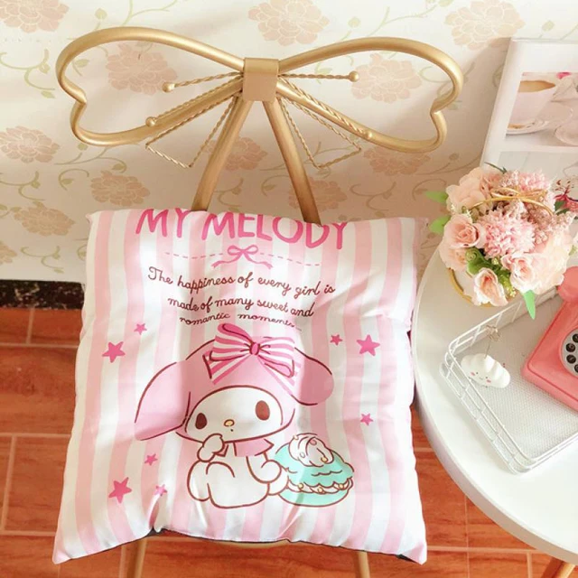 40CM Sanrioed Kawaii Cartoon My Melody Cinnamoroll Pompom Purin Cushion Sofa Cushion Fabric Stool Cushion Gift for Children 5