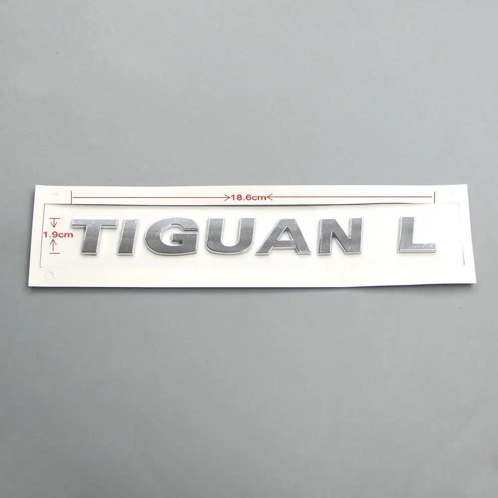 Нанесите на Tiguan L багажный отсек ярлык с буквами TIGUAN L Алфавит автомобильные Логотипы ABS гальванический серебристый