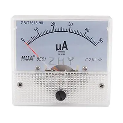 

Class 2.5 Accuracy DC 0-50uA Analog Panel Meter Ammeter