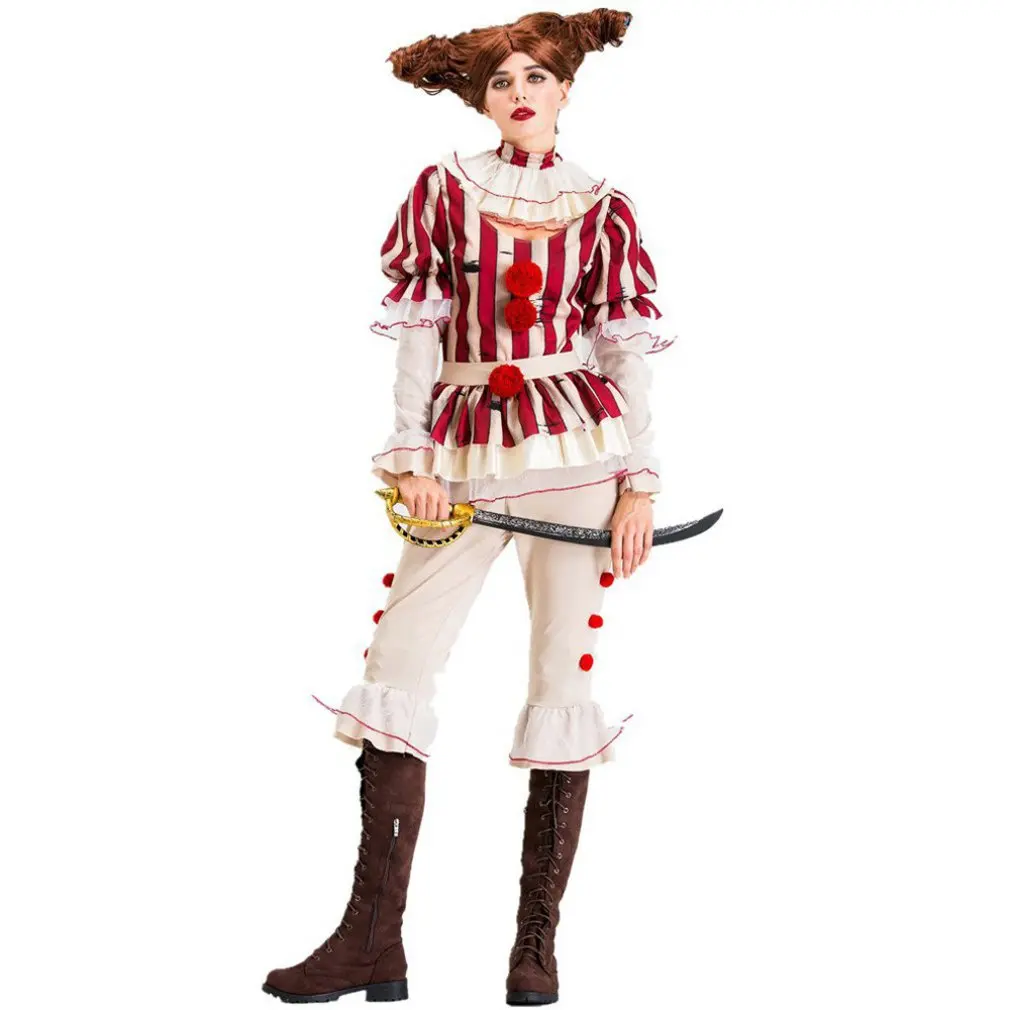 

Halloween Props Cosplay Clown Dress Costume Funny Role-playing Suit Game Uniform Circus Stage Costume