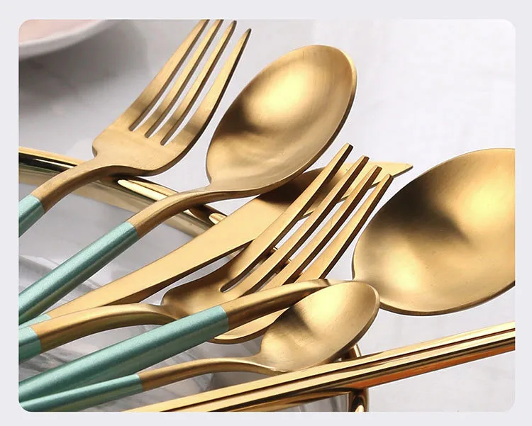 304 столовые приборы из нержавеющей стали, столовый нож, вилка ложка палочки для еды, набор, посуда в скандинавском западном стиле