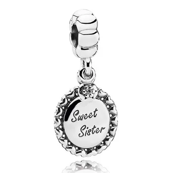 

Authentic 925 Sterling Silver Bead Charm Loving Mother Aunt With Crystal Pendant Beads Fit Pandora Bracelet Diy Jewelry