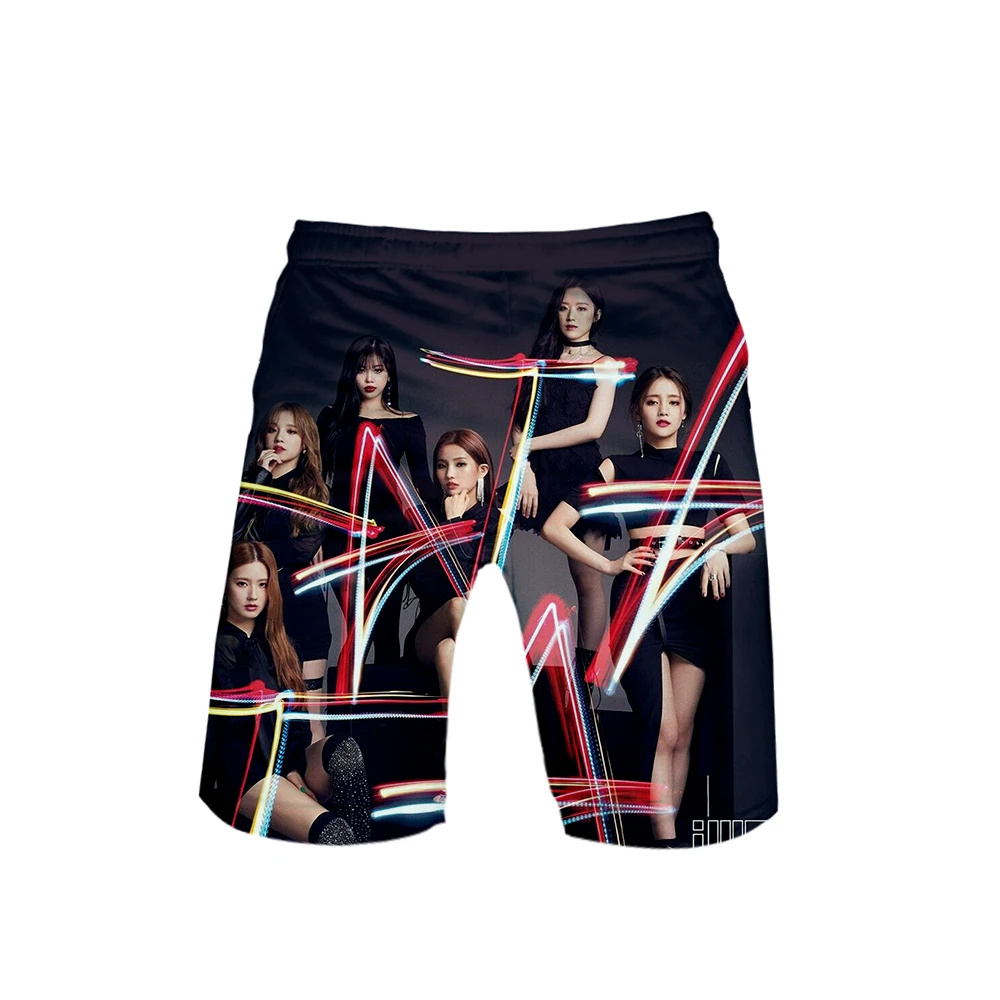 G) I-DLE шорты для мальчиков в южнокорейском стиле с шариками Пляжные Шорты повседневные бриджи с принтом для отдыха новинка, Топ