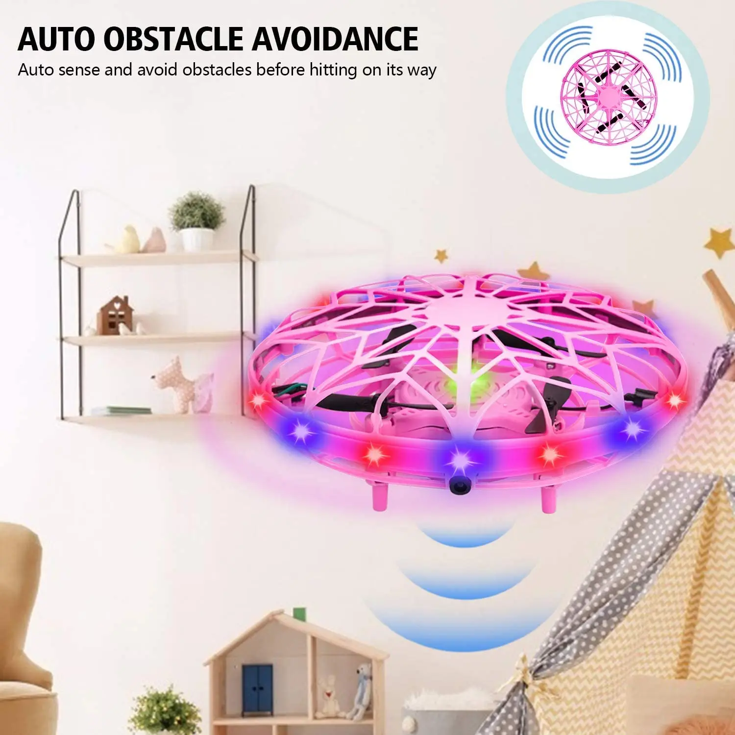 Roclub Mini Flying Helicopter RC UFO Dron Aircraft Boys Hand Controlled Drone Infrared RC Quadcopter Induction Kids Toys 6
