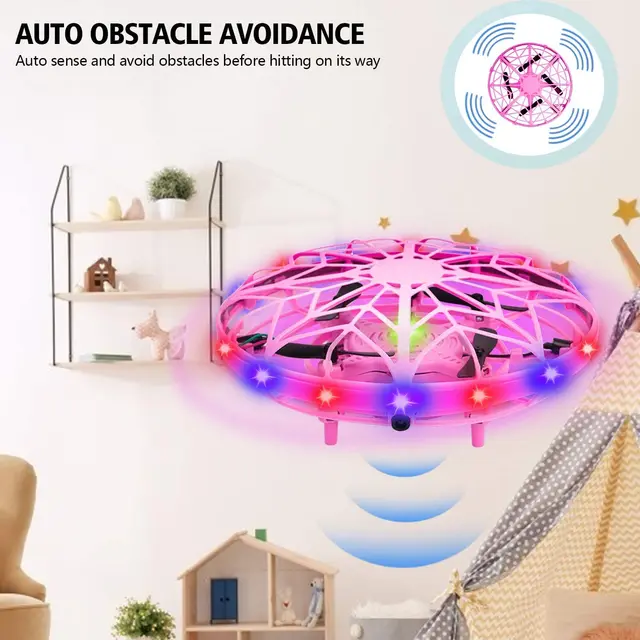 Roclub Mini Flying Helicopter RC UFO Dron Aircraft Boys Hand Controlled Drone Infrared RC Quadcopter Induction Kids Toys 6