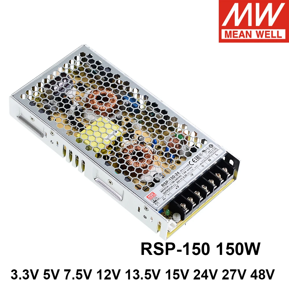 Mean Well RSP-150 110V/220V AC TO DC 3 V 5V 7 5 12V 13 15V 24V 27V 48V 150W PFC единичный выходной импульсный