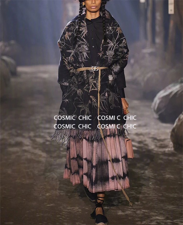 Cosmicchic SS подиумная дизайнерская юбка макси с завышенной талией, большие качели, элегантная Ретро трапециевидная юбка с принтом, гофрированные длинные юбки
