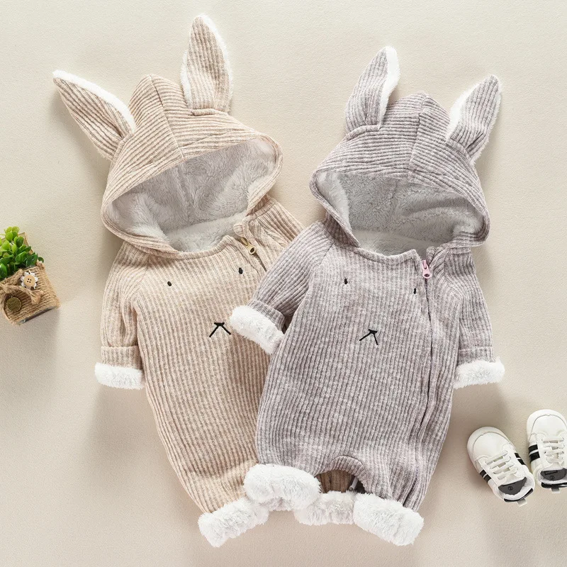 

Newborn Romper Jumpsuit Hooded Warm UK Canis Toddler Baby Boys Girls Rabbit Ears Hooded Romper Jumpsuit Outfits Set