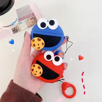 

For AirPods Pro Case Cookie Monsters Carabiner Soft Cover Elmo