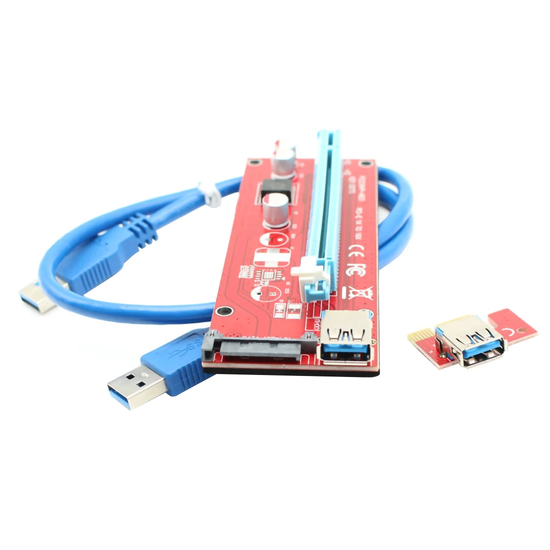 PCIe PCI-E Графический расширитель Riser карта адаптера 1X для 16X PCI Express Доска модуль USB 3,0 кабель для Bitcoin Майнинг Биткойн ETH LTC