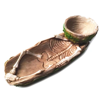 

Flower Pot Creative Bone Plant Pot Planter Potted Resin Simulation Figures Horror Skull Garden Desk Decoration