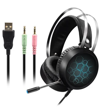 

X1 Gaming Headphones 3.5mm LED Light Earphone Stereo Surround Headset with Noise Reduction Microphone for PC Computer Laptop PS4