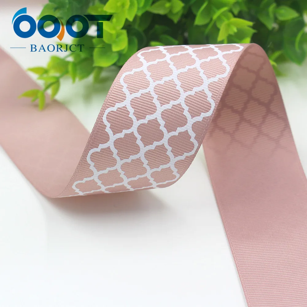 OOOT BAORJCT I-191121-2534, 38 мм, 10 ярдов красочные геометрические печатные корсажные ленты, одежда лук Кепка DIY материалы для украшения