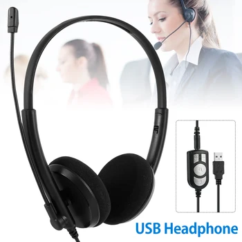 

Wired Headsets with Mic USB Headphones Noise Cancelling Computer PC Headset Lightweight Wired Headphones for PC /Laptop/Mac