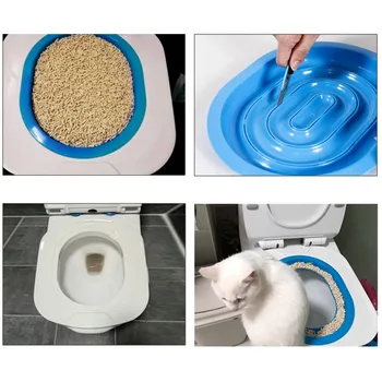 

Cat Toilet Convenient Disappearing Trainer Training System Kitten Cat Trainning Tools Toilet Trainer Pad Litter Box Alternative
