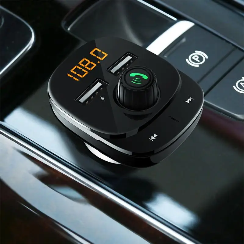 Автомобильный fm-передатчик Bluetooth 5,0, беспроводной fm-модулятор, громкая связь, автомобильный комплект, аудио MP3 плеер, громкая связь, двойной USB, автомобильное зарядное устройство