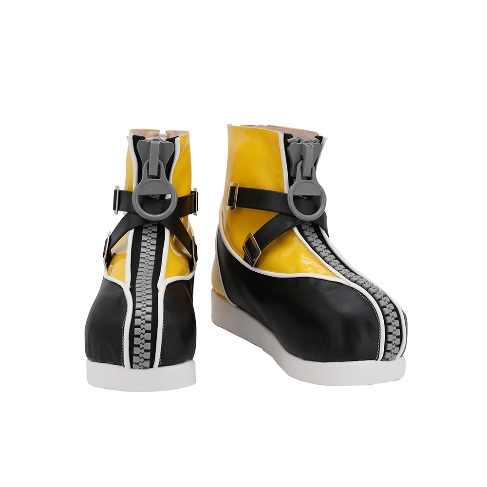 Kingdom Hearts Sora Cosplay Boots Sora Yellow Shoes with Zipper Cosplay Custom Made Any Size (3)