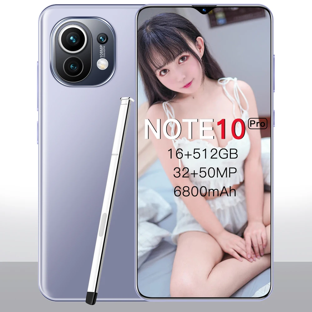 Смартфон Note 10 6 + 128 ГБ 4800 мАч 1 дюйма 4G | Мобильные телефоны и аксессуары