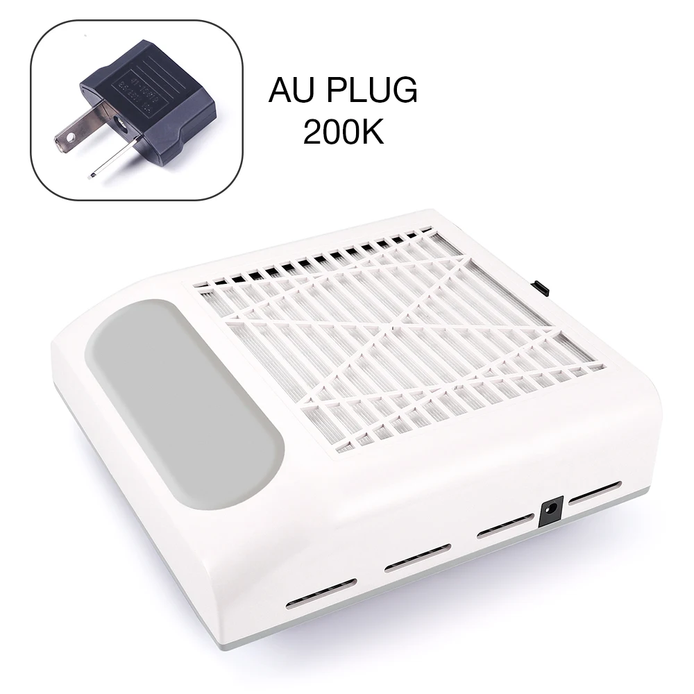 White AU Plug 80 Вт всасывающий пылесборник для ногтей Вентилятор пылесос маникюрный аппарат инструменты мешок для сбора пыли дизайн ногтей маникюрный салон Инструменты - Цвет: White AU Plug